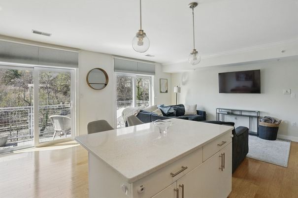 Interior, Living room, Pendant Lights, Wood Texture Flooring