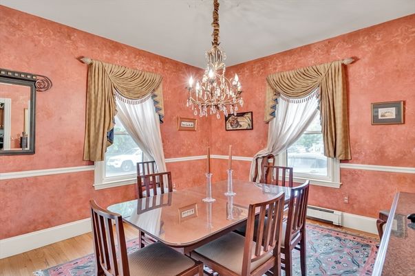Chandelier, Dining room, Interior, Wood Texture Flooring