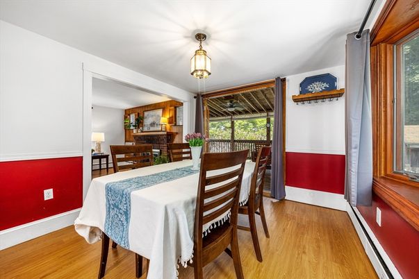 Dining room, Interior, Wood Texture Flooring