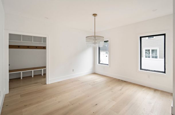 Chandelier, Empty room, Interior, Wood Texture Flooring