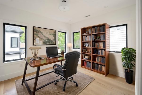 Home Office, Interior, Wood Texture Flooring