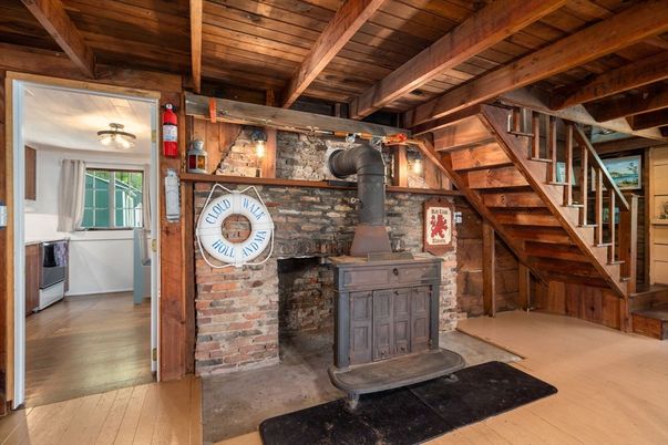 Fireplace, Interior, Stone Walls, Wooden Beams, Wooden Ceilings, Wood Texture Flooring
