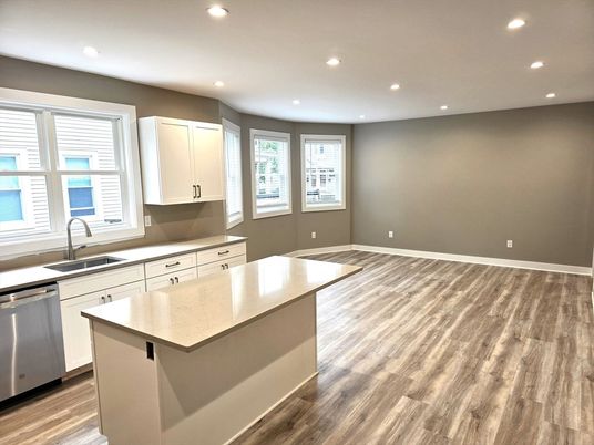 Interior, Kitchen, Recessed Lighting, Wood Texture Flooring