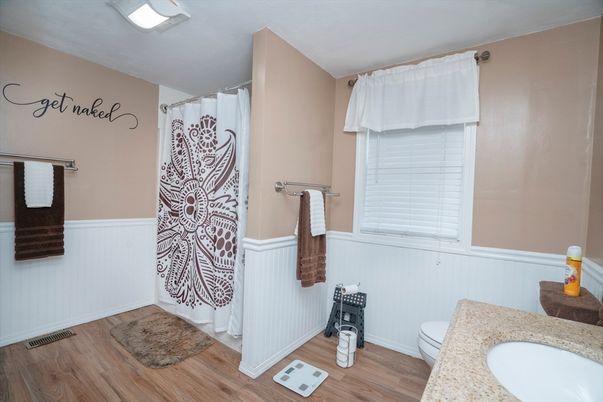 Bathroom, Interior, Wood Texture Flooring