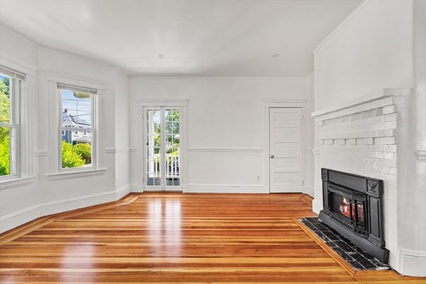 Empty room, Fireplace, Interior, Wood Texture Flooring
