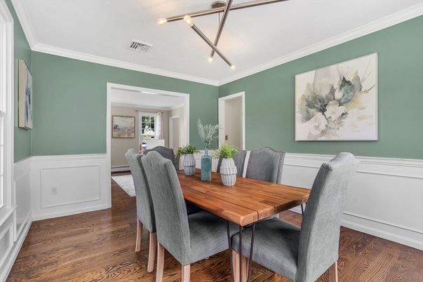Dining room, Interior, Wood Texture Flooring