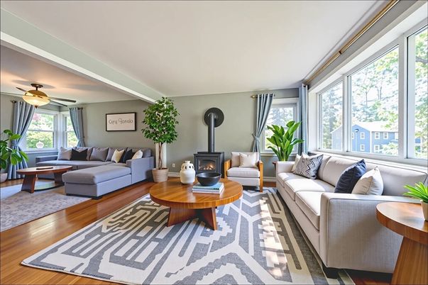 Fireplace, Interior, Living room, Wood Texture Flooring