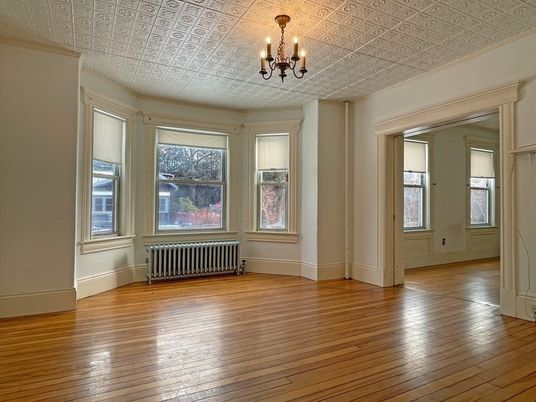 Chandelier, Empty room, Interior, Wood Texture Flooring
