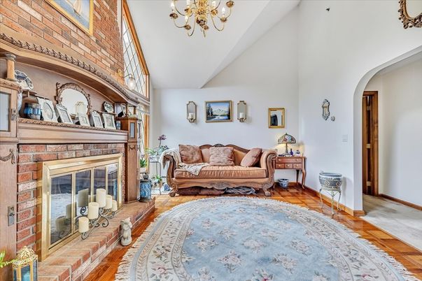 Chandelier, Fireplace, Interior, Living room, Wood Texture Flooring