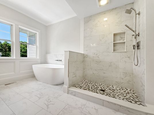 Bathroom, Free Standing Baths, Interior, Marble, Marble Walls