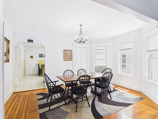 Chandelier, Dining room, Interior, Wood Texture Flooring