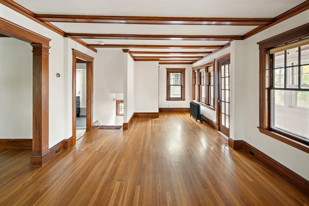Empty room, Interior, Wooden Beams, Wood Texture Flooring