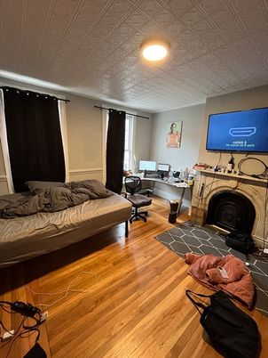 Fireplace, Interior, Recessed Lighting, Wood Texture Flooring