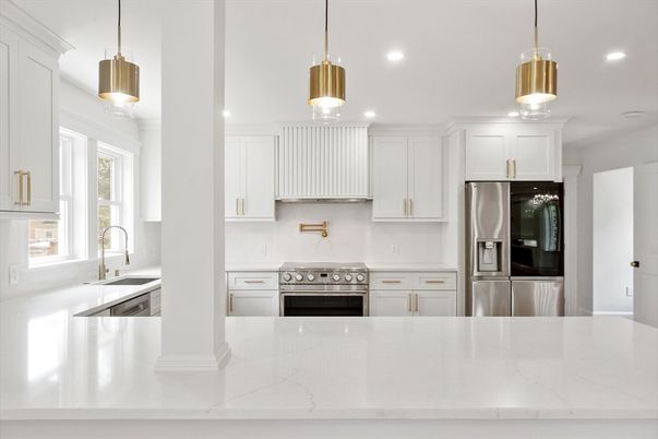 Interior, Kitchen, Pendant Lights, Recessed Lighting, Stainless Steel Appliances