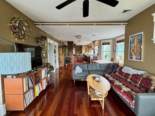 Interior, Kitchen, Living room, Recessed Lighting, Wood Texture Flooring