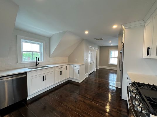 Interior, Kitchen, Recessed Lighting, Wood Texture Flooring