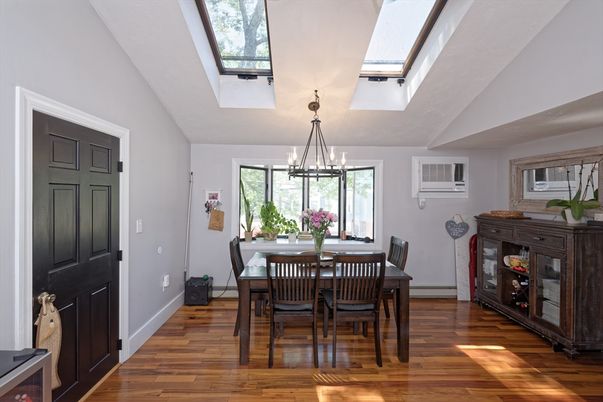 Chandelier, Dining room, Interior, Wood Texture Flooring