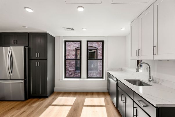 Interior, Kitchen, Recessed Lighting, Wood Texture Flooring