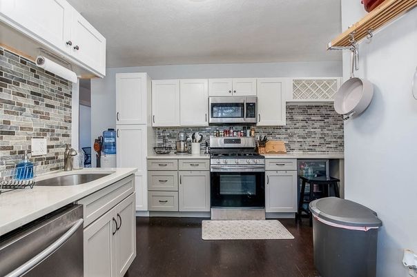 Interior, Kitchen, Stainless Steel Appliances, Wood Texture Flooring