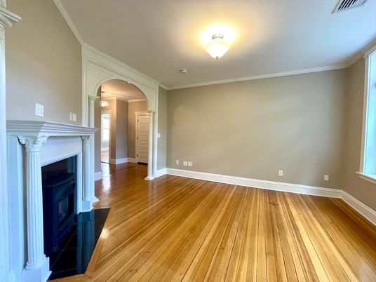 Empty room, Fireplace, Interior, Wood Texture Flooring