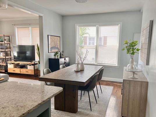 Dining room, Interior, Wood Texture Flooring