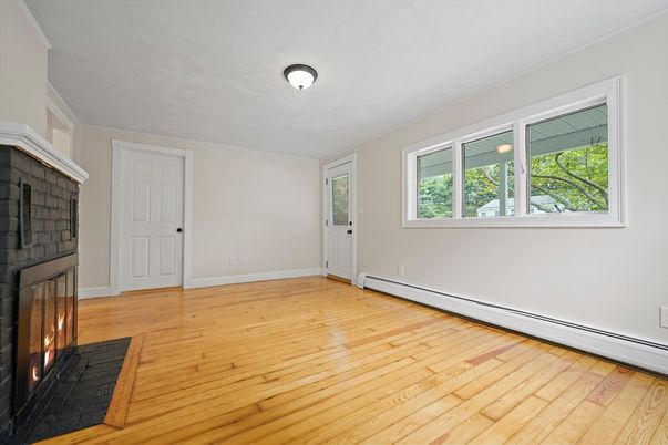 Empty room, Fireplace, Interior, Wood Texture Flooring