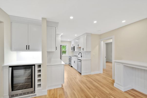 Interior, Kitchen, Recessed Lighting, Wood Texture Flooring