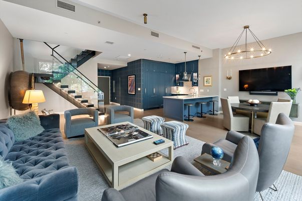 Dining room, Interior, Kitchen, Living room, Pendant Lights, Recessed Lighting, Wood Texture Flooring