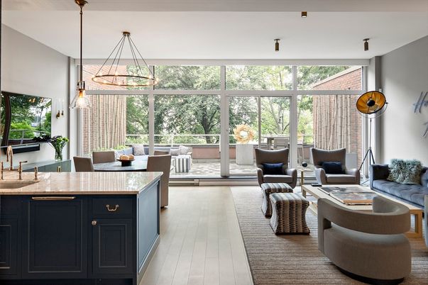 Dining room, Interior, Living room, Pendant Lights, Wood Texture Flooring