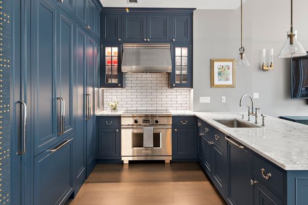 Interior, Kitchen, Pendant Lights, Stainless Steel Appliances, Wood Texture Flooring