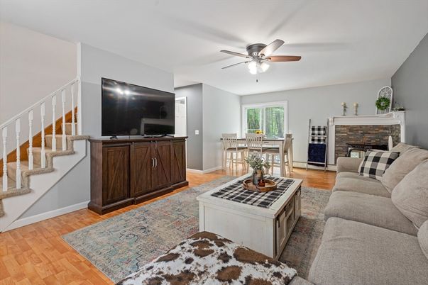 Fireplace, Interior, Living room, Wood Texture Flooring