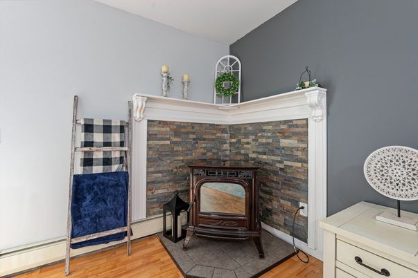 Fireplace, Interior, Wood Texture Flooring