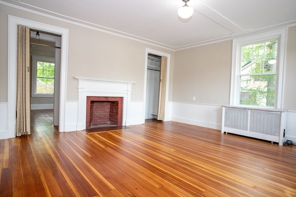 Empty room, Fireplace, Interior, Wood Texture Flooring