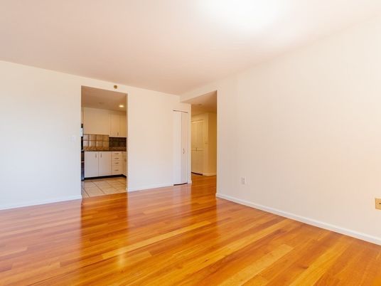 Empty room, Interior, Kitchen, Recessed Lighting, Wood Texture Flooring