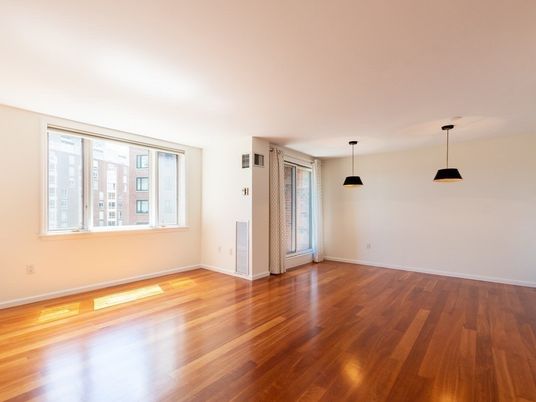 Empty room, Interior, Pendant Lights, Wood Texture Flooring