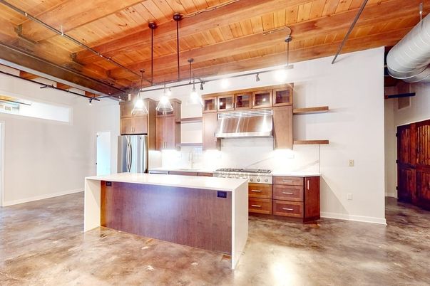 Interior, Kitchen, Pendant Lights, Stainless Steel Appliances, Wooden Beams, Wooden Ceilings