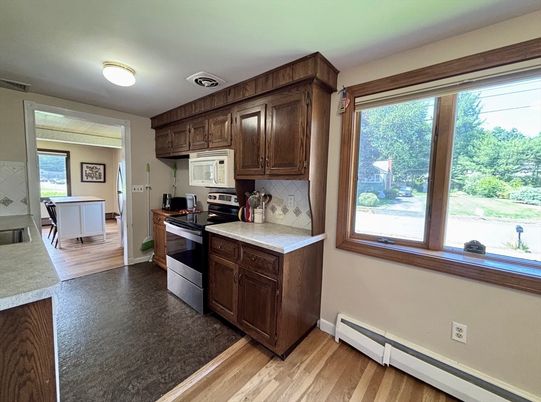 Interior, Kitchen, Stainless Steel Appliances, Wood Texture Flooring