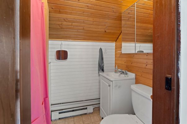 Bathroom, Interior, Washer, Wooden Ceilings, Wooden Walls