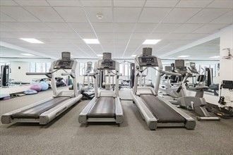 Fitness Equipment, Gym, Interior, Recessed Lighting