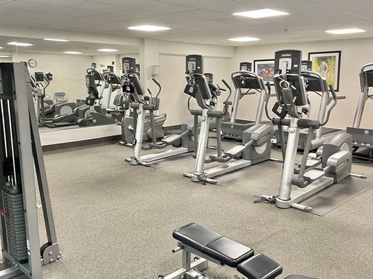 Fitness Equipment, Gym, Interior, Recessed Lighting