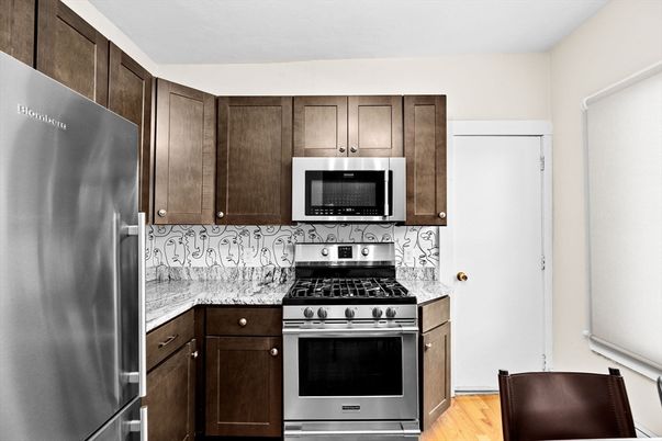Interior, Kitchen, Stainless Steel Appliances, Wood Texture Flooring