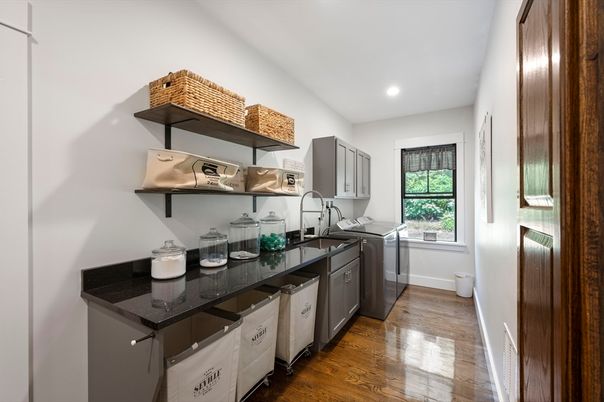 Interior, Kitchen, Recessed Lighting, Wood Texture Flooring