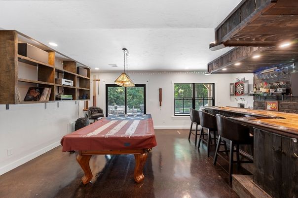 Billiard Table, Game Room, Interior, Pendant Lights, Recessed Lighting
