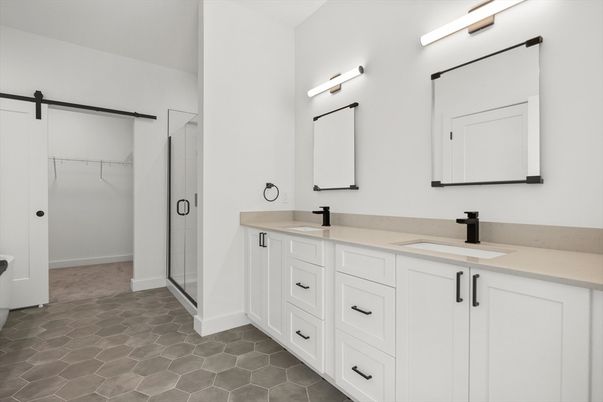 Bathroom, Dual Sink Vanities, Glass Shower, Interior, Walk-in Closets