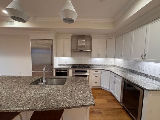 Interior, Kitchen, Stainless Steel Appliances, Wood Texture Flooring