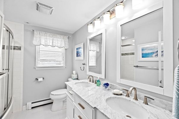 Bathroom, Dual Sink Vanities, Glass Shower, Interior