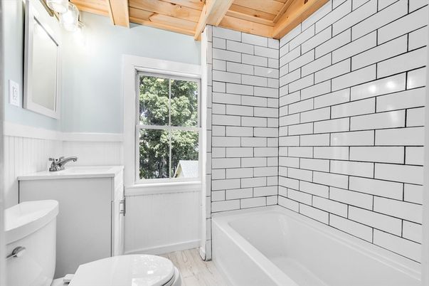 Bathroom, Interior, Wooden Beams, Wooden Ceilings, Wood Texture Flooring