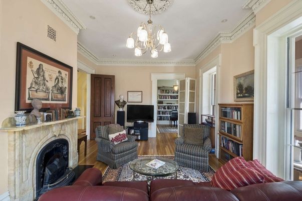 Chandelier, Fireplace, Interior, Living room, Piano, Wood Texture Flooring