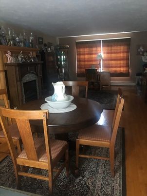 Dining room, Fireplace, Interior, Wood Texture Flooring