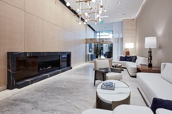 Fireplace, Interior, Living room, Pendant Lights, Recessed Lighting